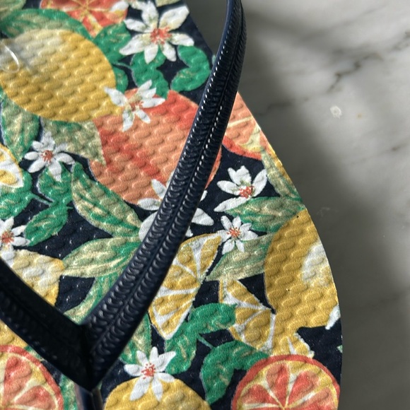 Floral and Citrus Print Flip Flops - Picture 3 of 3
